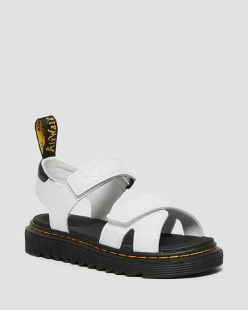 Sandalias Dr Martens Junior Vossie Cuero Niños Blancos | MX 103FDN